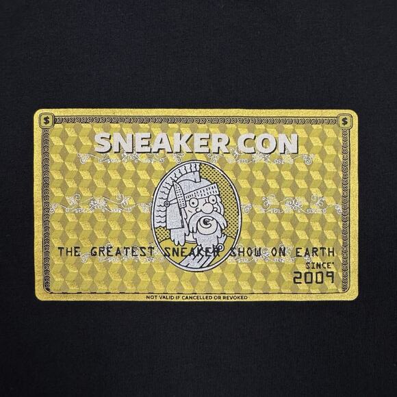 Sneaker Con Shirt Adult Sz M Black American Express Amex Simpson Parody Cartoon - Picture 8 of 8